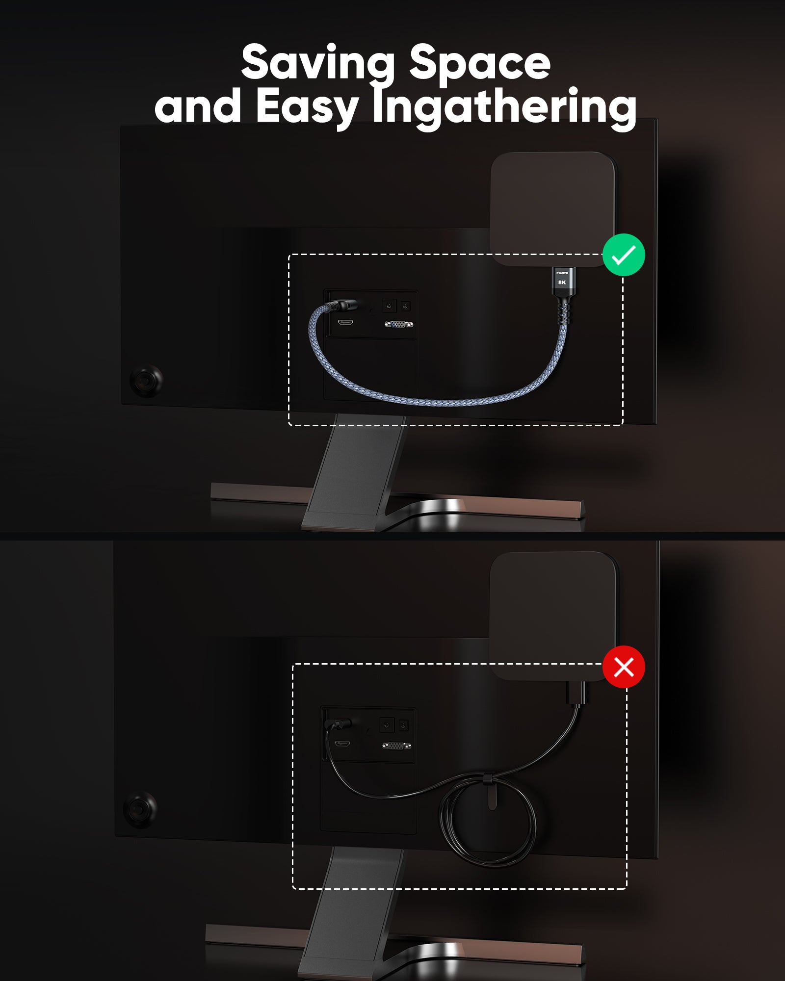 Highwings 8K 10K 4K HDMI Cable 48Gbps 6.6FT/2M, Certified Ultra High Speed HDMI Cable Braided Cord-4K@120Hz 8K@60Hz, DTS:X, HDCP 2.2 & 2.3, HDR 10 Compatible with Roku TV/PS5/HDTV/Blu-ray